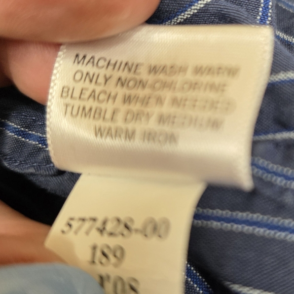 Banana Republic Men's Blue Pinstripe Button Up Shirt Extra Long Cuffs Size Med - Picture 5 of 7